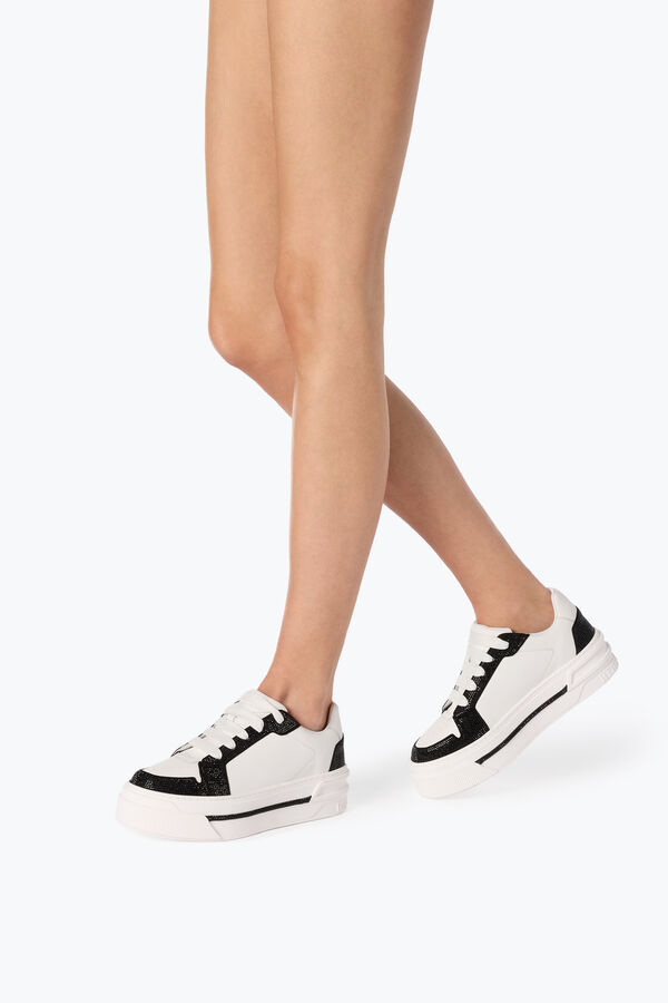 jeweled xtra vit-svart sneaker med kristaller 50 rene caovilla